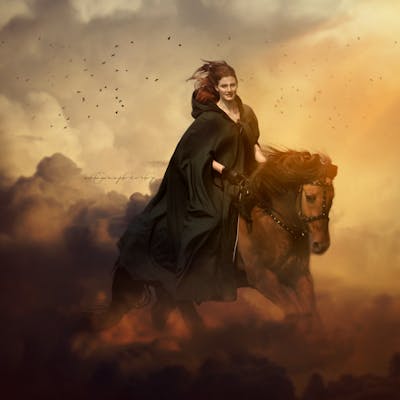 Photo Manipulation | Riding Horse In The Cloud