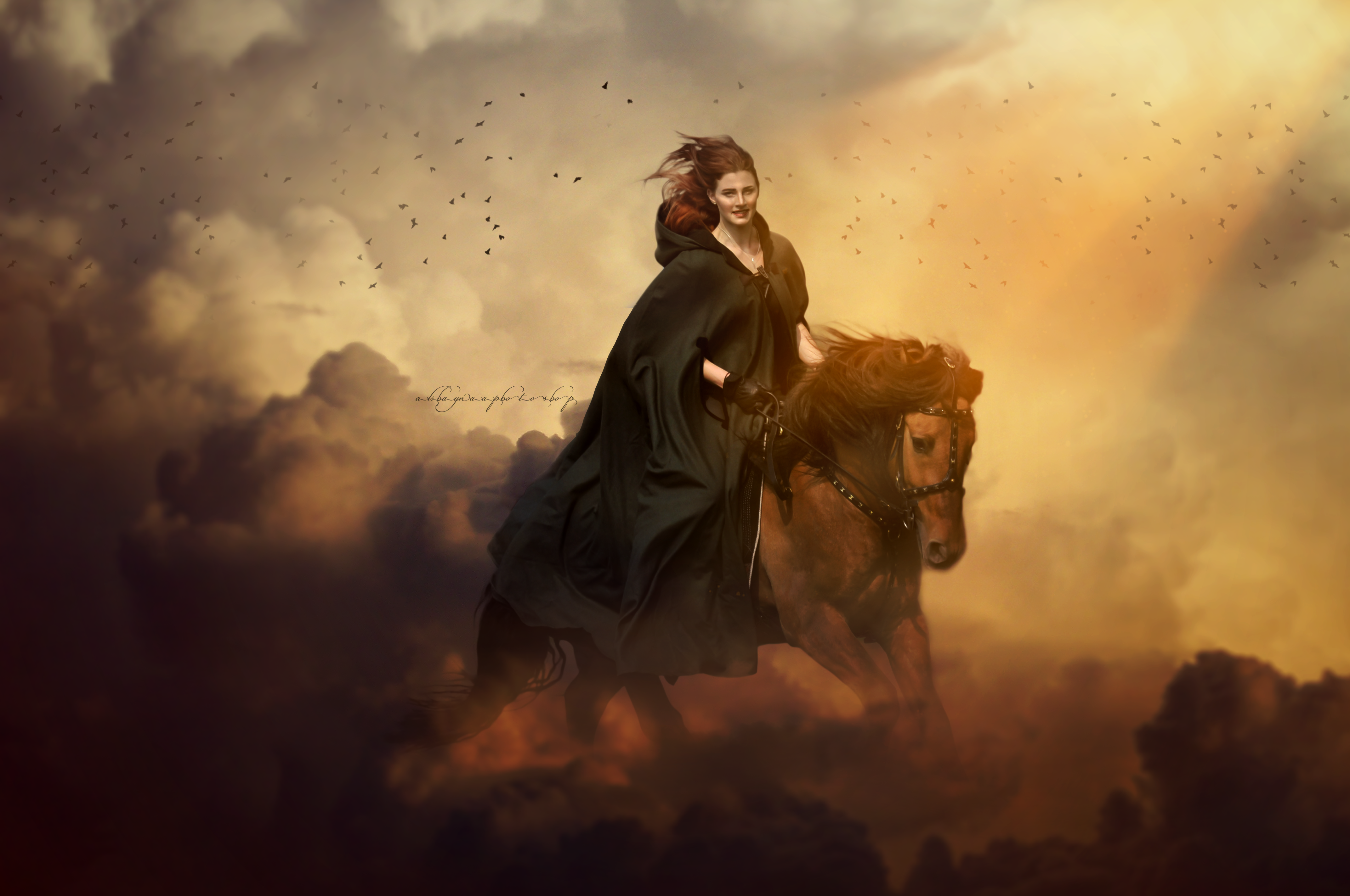 Photo Manipulation | Riding Horse In The Cloud