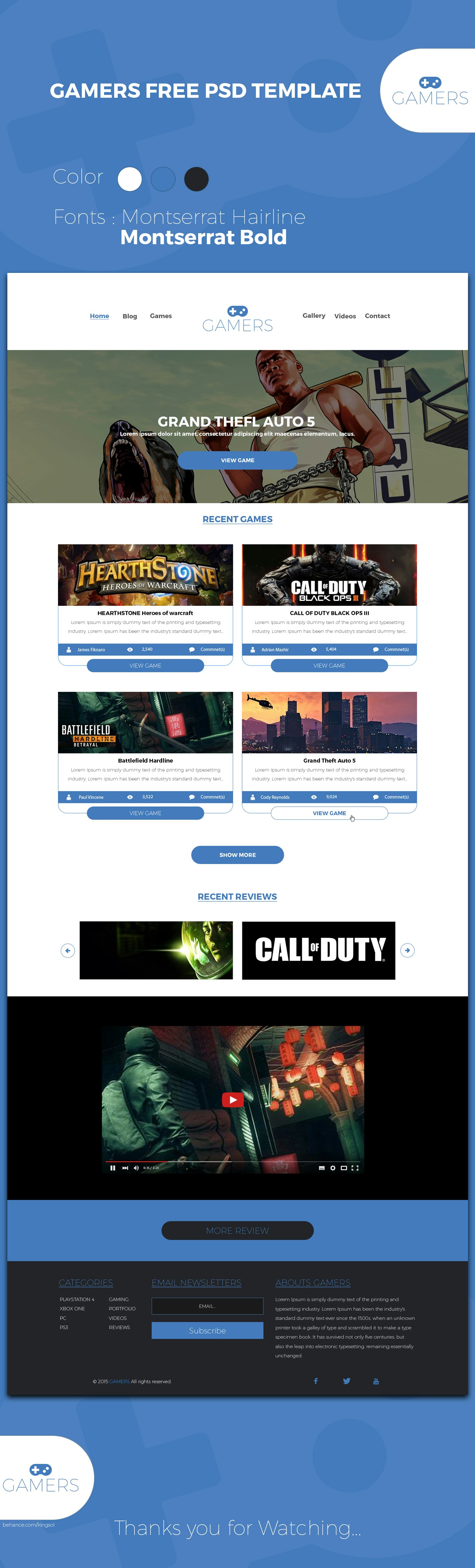 GAMERS Free PSD Template
