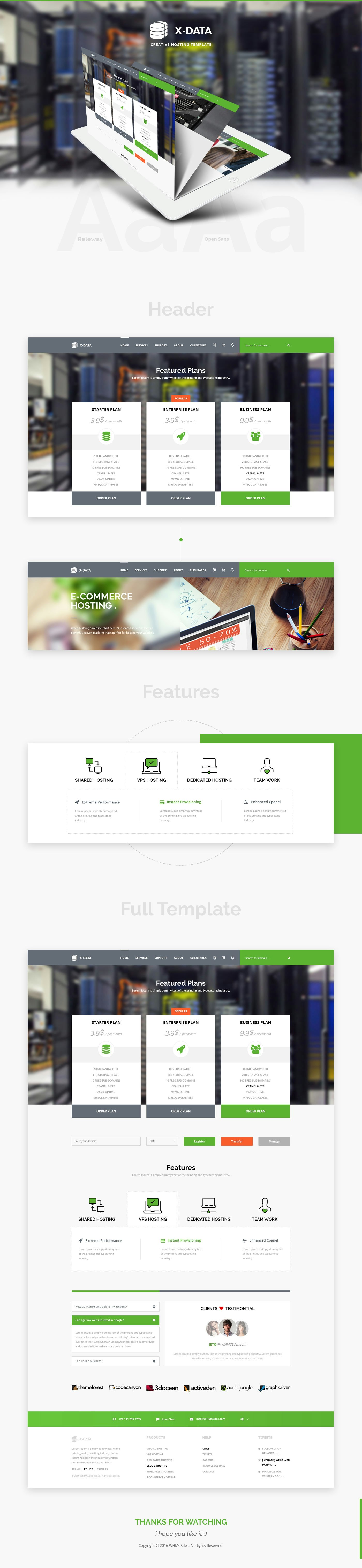 X-DATA – Creative Psd Template For Hosting