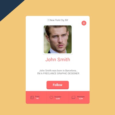 Flat design: Profil card